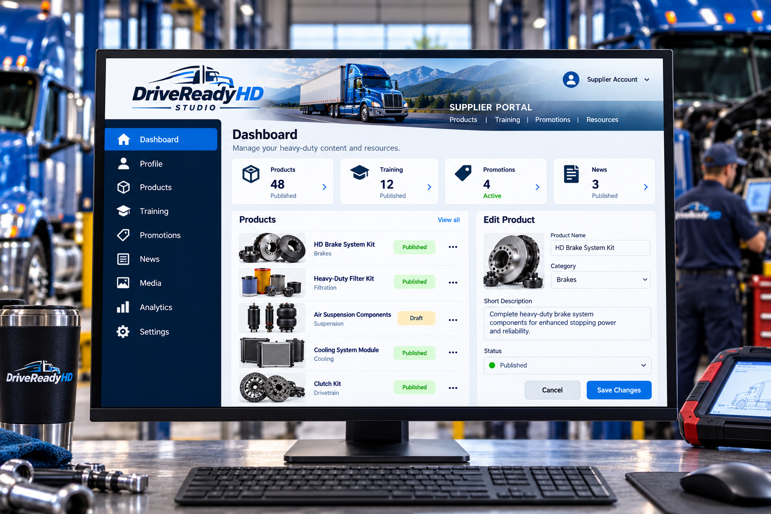 DriveReadyHD Studio heavy-duty content administration dashboard